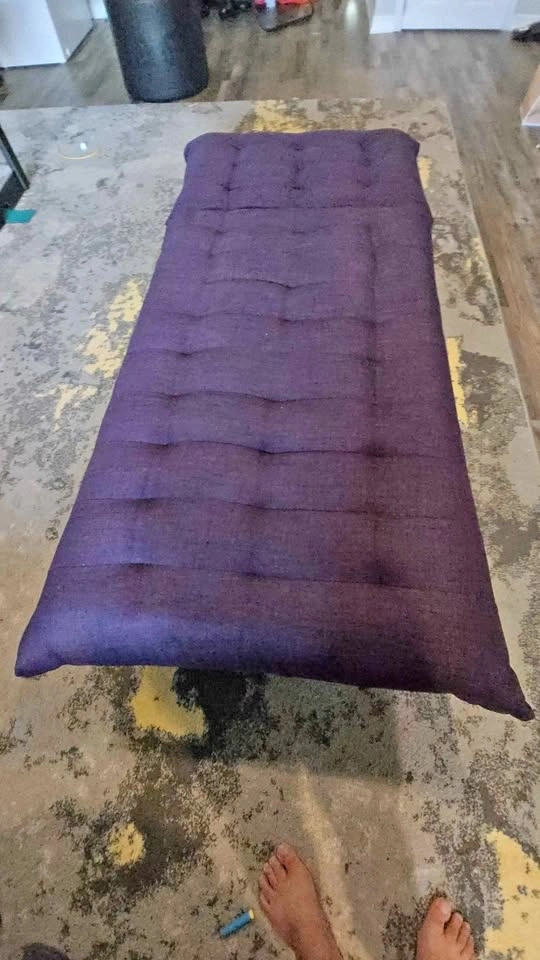 Purple Tufted Floor Chaise Lounge Chair – Folds Flat to Bed