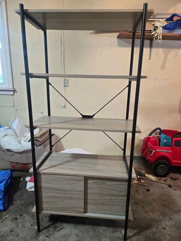 VANDBORG 4-Tier Shelf with Cabinet – Excellent Condition - photo 2