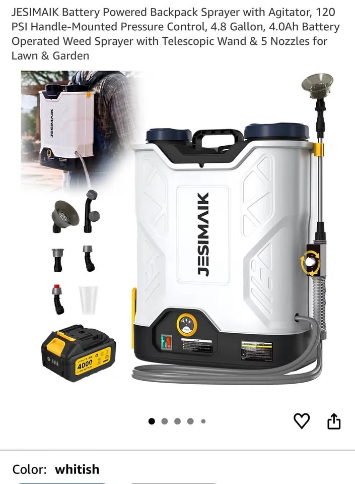 4.8 Gallon Battery Powered Backpack Sprayer with Agitator