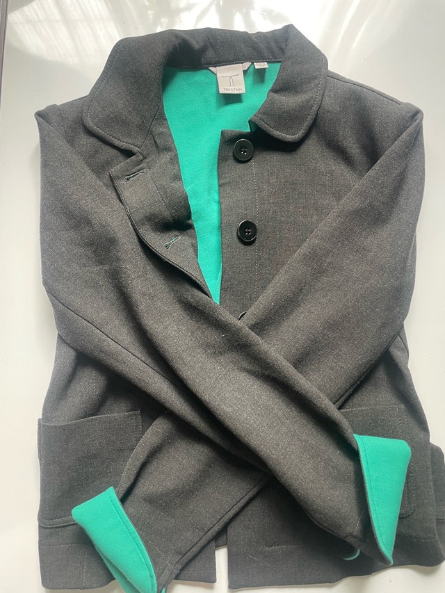 Fitted Tristan Teal and Black Blazer