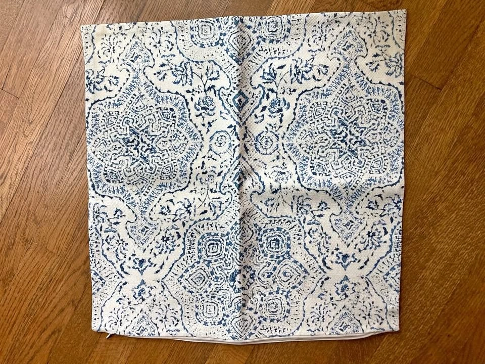 Blue Boho Throw Pillow Cover