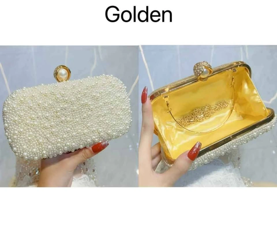 Brand new luxury pearl gold shining evening party bag - photo 2