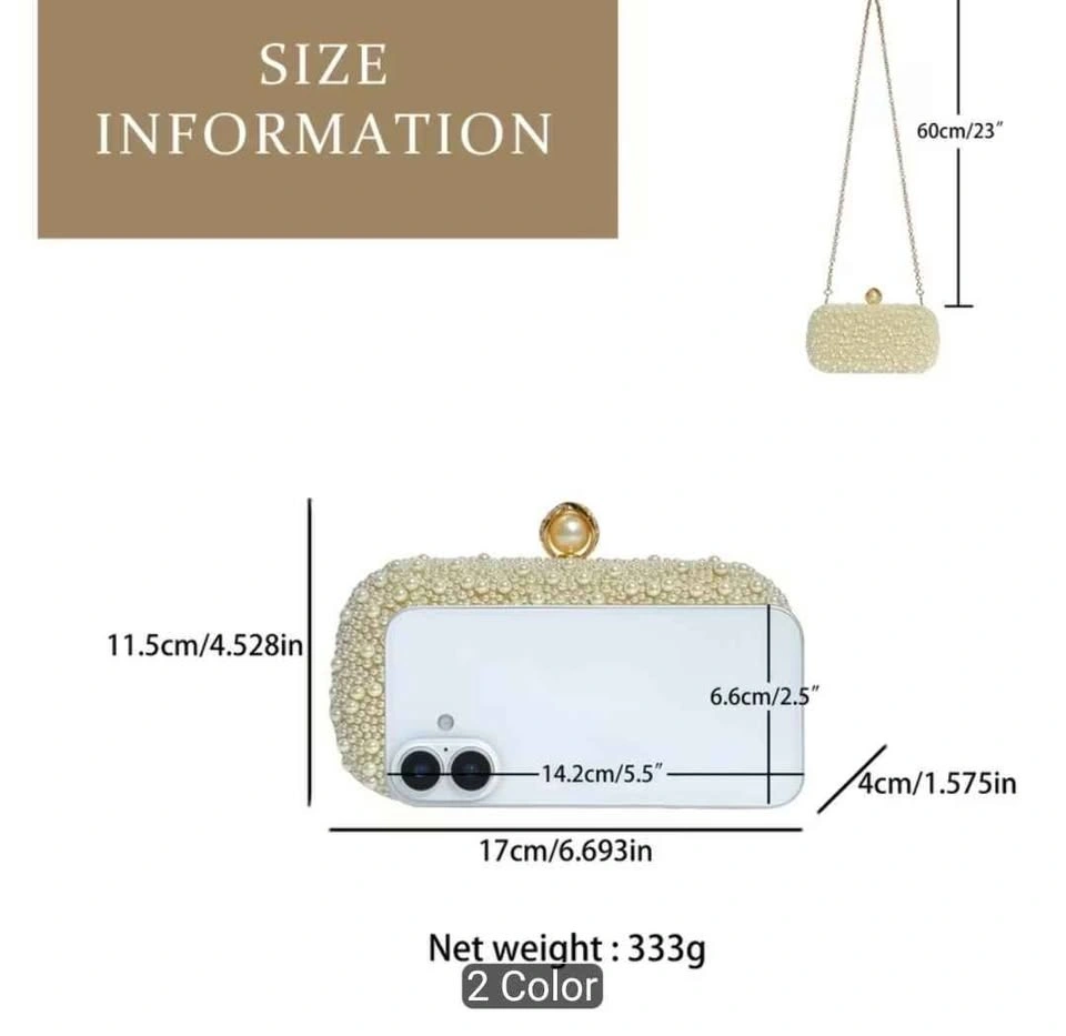 Brand new luxury pearl gold shining evening party bag - photo 3