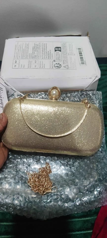 Brand new luxury pearl gold shining evening party bag - photo 5