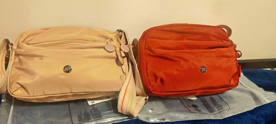 Brand new premium nylon anti theft multi pocket crossbody bag