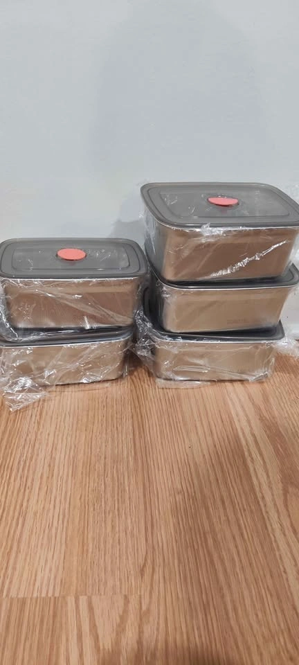 Brand new 5 pack (1.5l) stainless steel airtight container set - photo 3