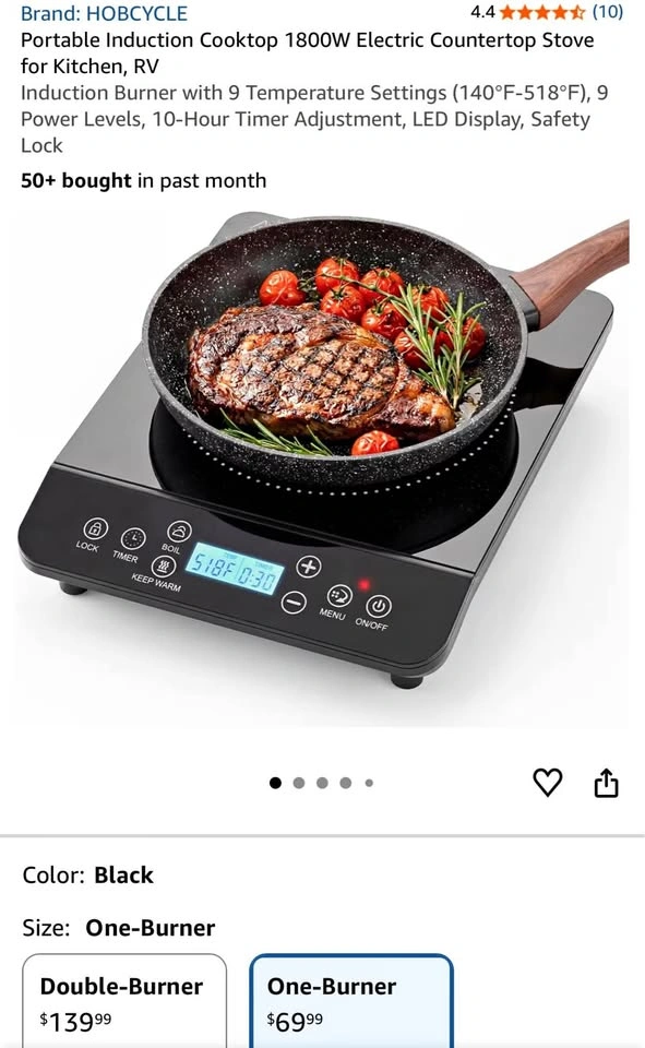 (New)1,800W Portable Induction Cooktop