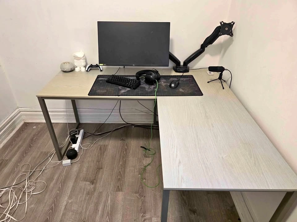 SHW L-Shaped Home Office Corner Desk