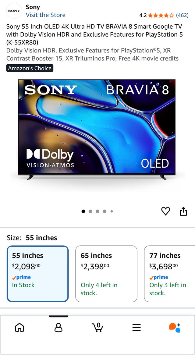 Sony 55 Inch OLED 4K Smart TV