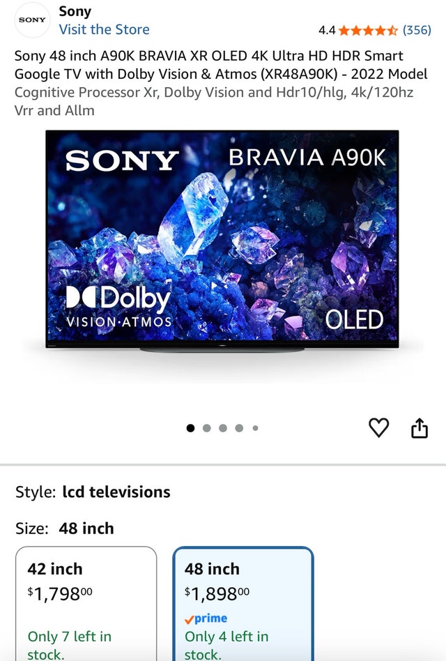 Sony BRAVIA XR OLED 48 inch TV