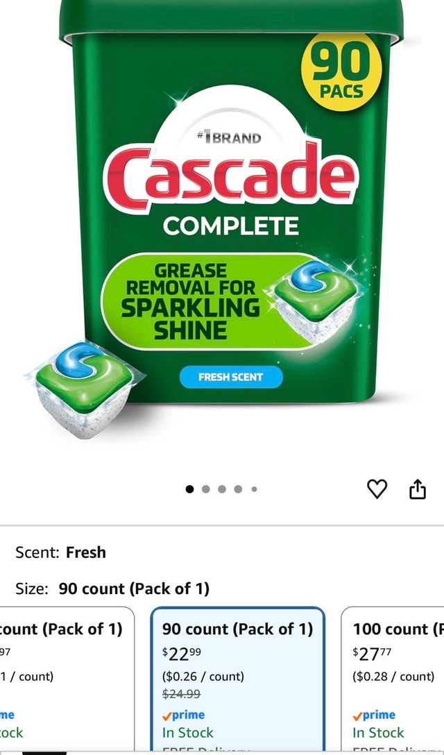 Cascade Complete Dishwasher Pacs