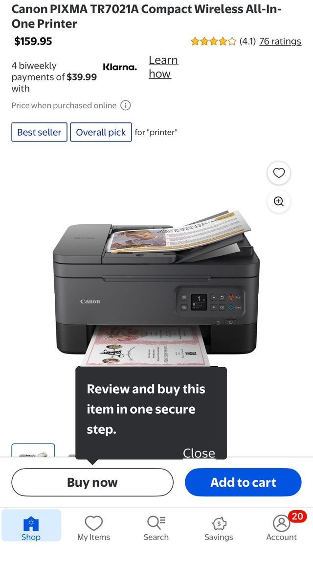 Canon PIXMA TR7021A