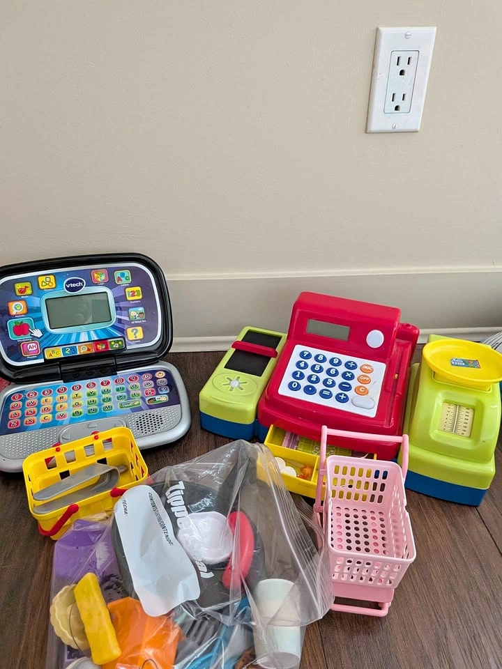Kids Cashier Set and Toy Mini Laptop
