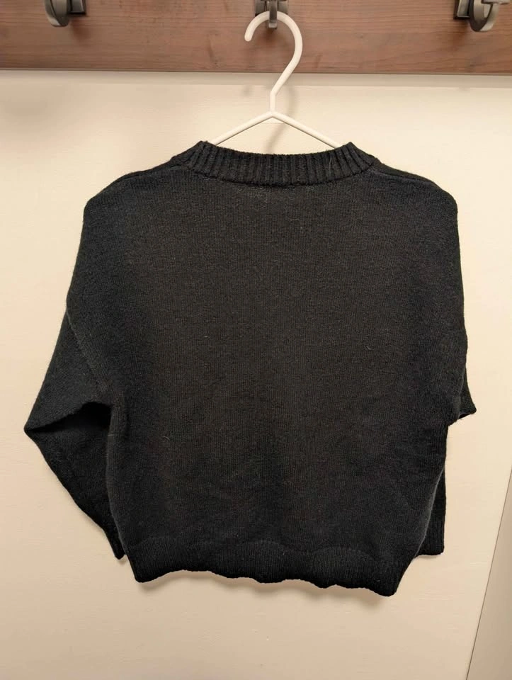 Women's - Black Floral Sweater - Size L - photo 2