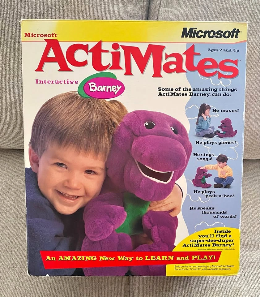 1997 Microsoft Actimates Barney with PC Pack