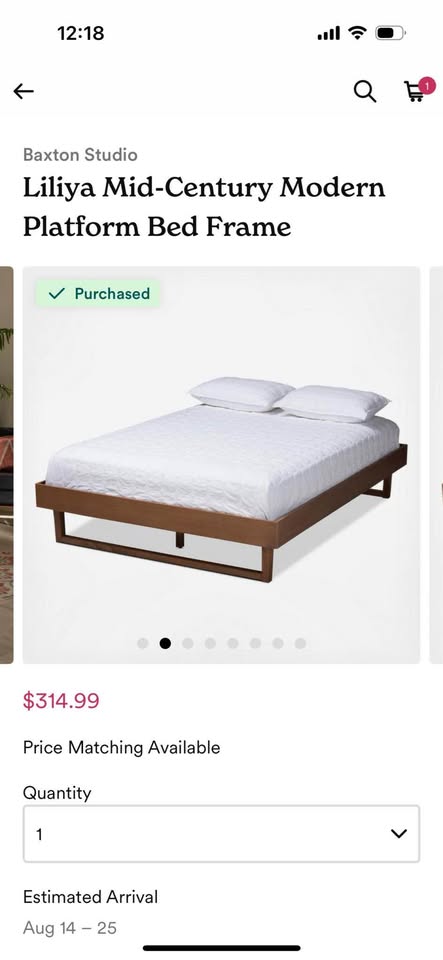 Walnut MCM Queen Sized Platform Bedframe - photo 4