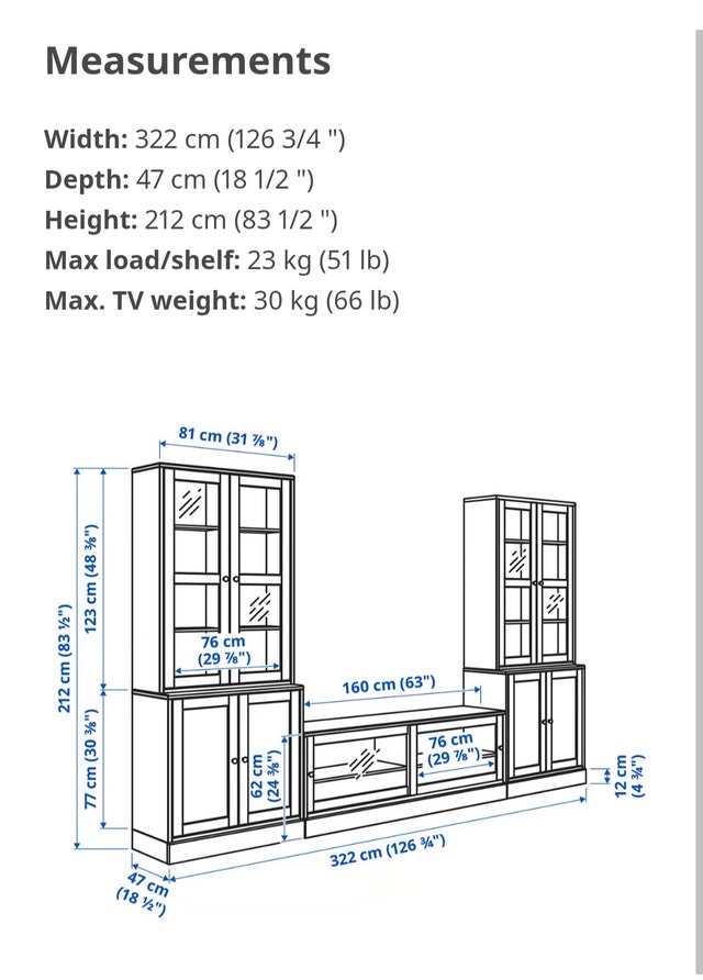 IKEA HAVSTA TV Storage Combination Unit - Glass Doors (Grey) - photo 2