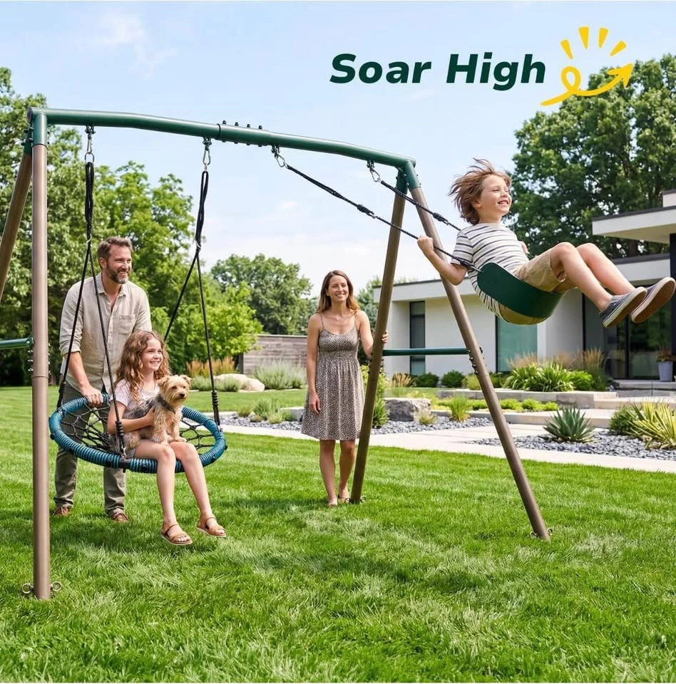 Hapfan 7.5ft Heavy Duty Outdoor Swing Set - 500lbs - photo 2