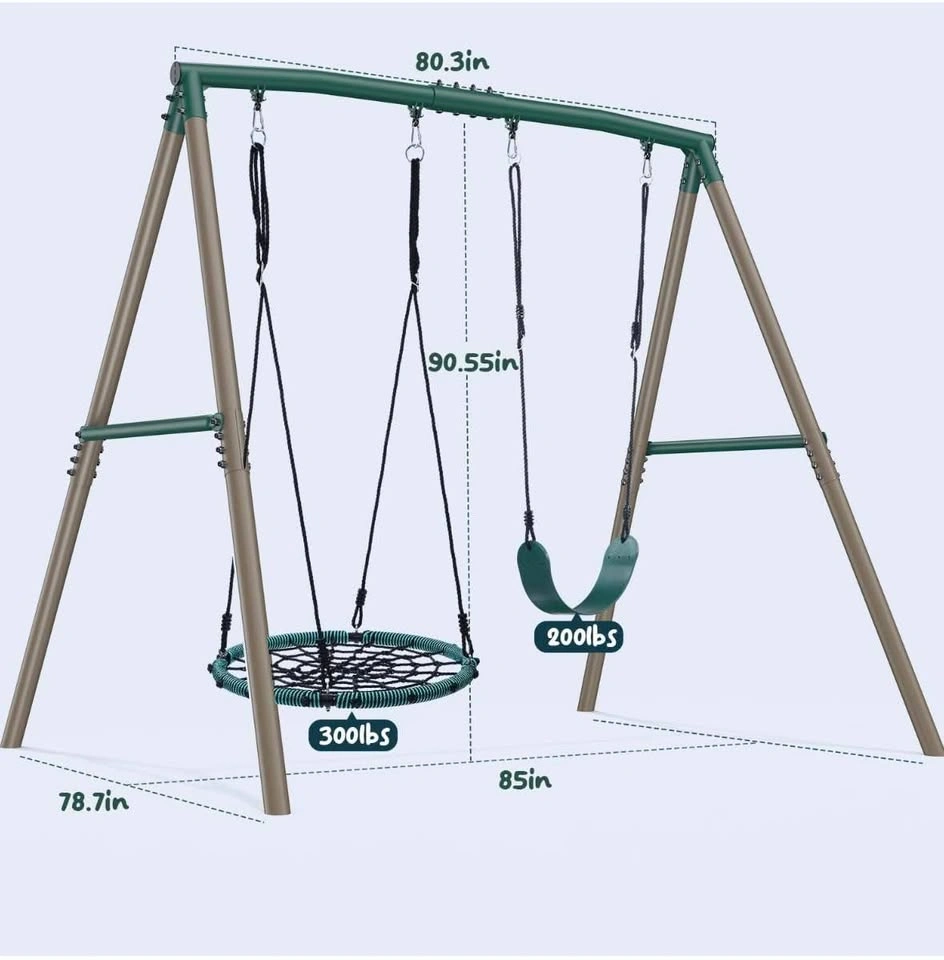 Hapfan 7.5ft Heavy Duty Outdoor Swing Set - 500lbs - photo 3