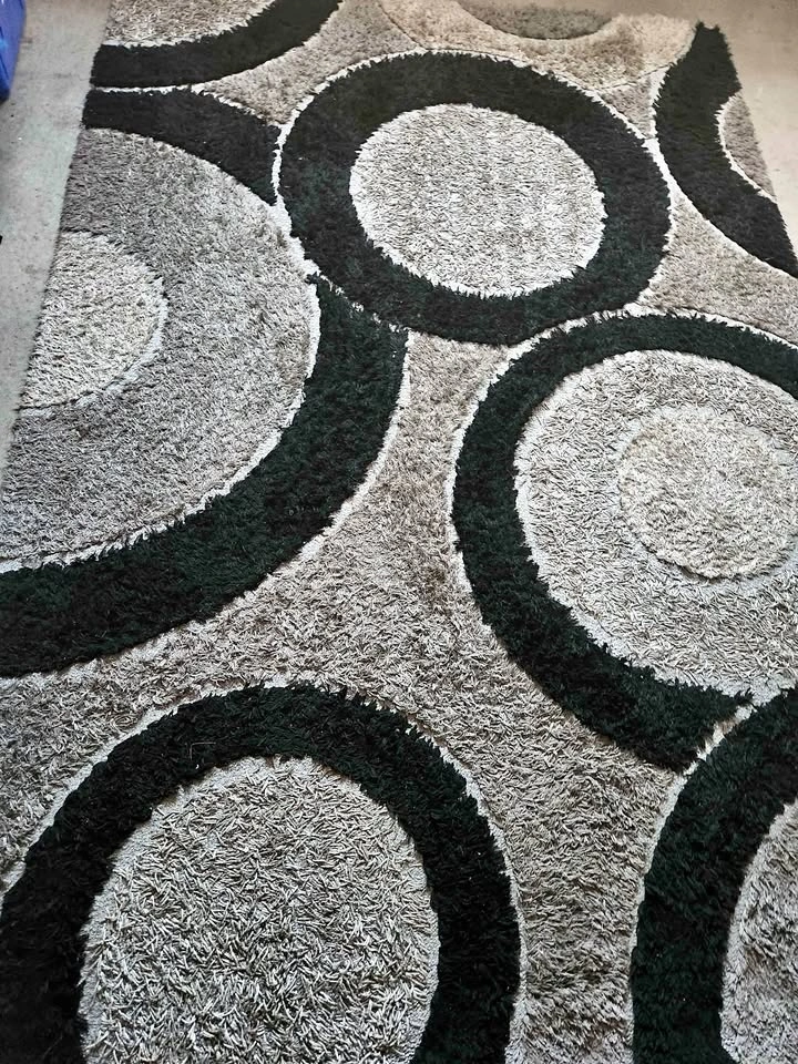Black and grey area rug