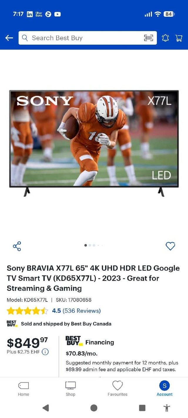 Sony BRAVIA 65 Inch 4K UHD Smart TV (X77L) with Floor Stand - photo 5