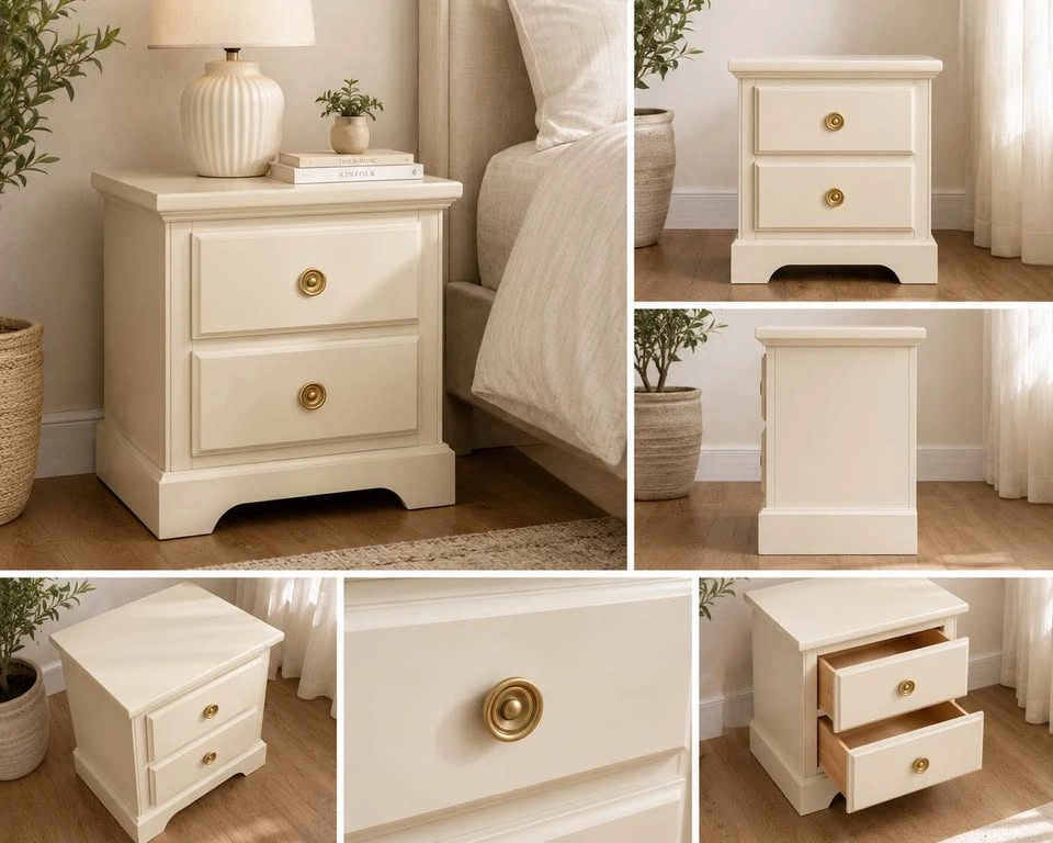 Solid Wood Cream Nightstand/End Table - Fully Refinished - photo 2