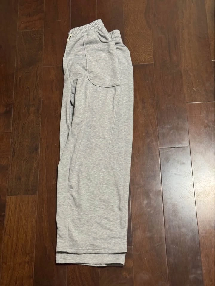 Grey Wide-Leg Drawstring Sweatpants - Mens L - photo 2