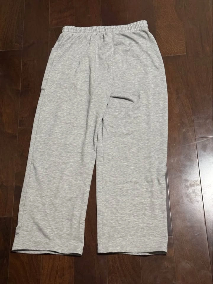 Grey Wide-Leg Drawstring Sweatpants - Mens L - photo 3