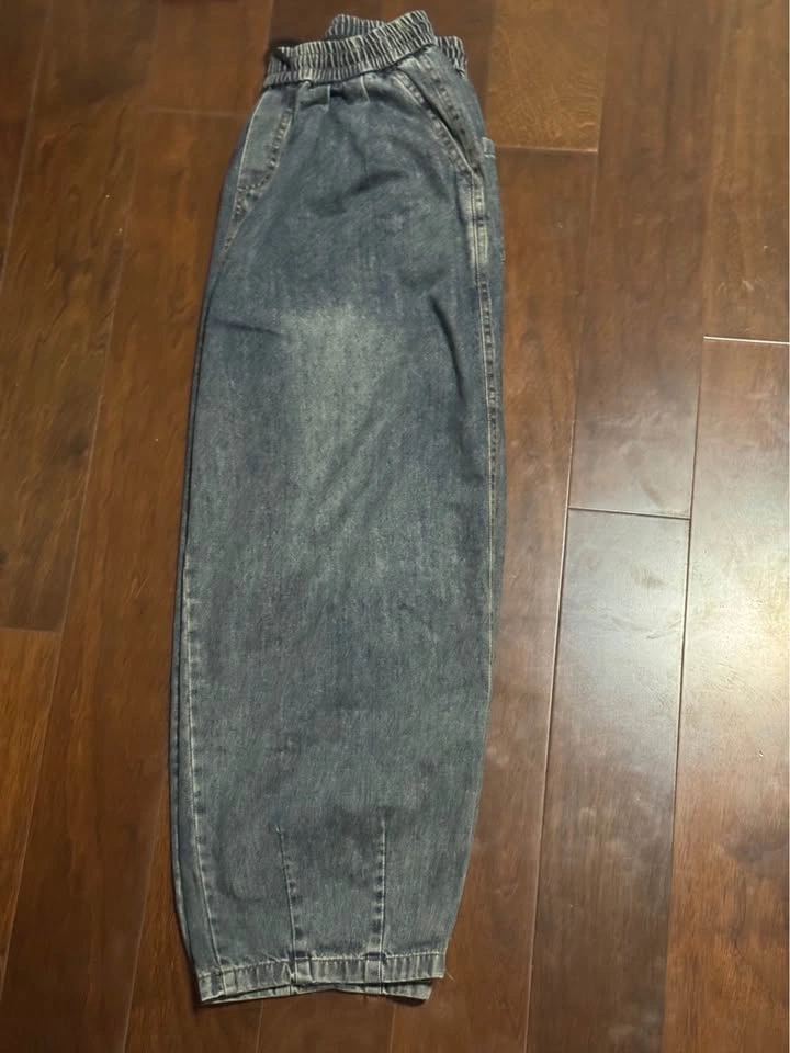 Acid Wash Super Baggy Denim Joggers - Mens L - photo 2