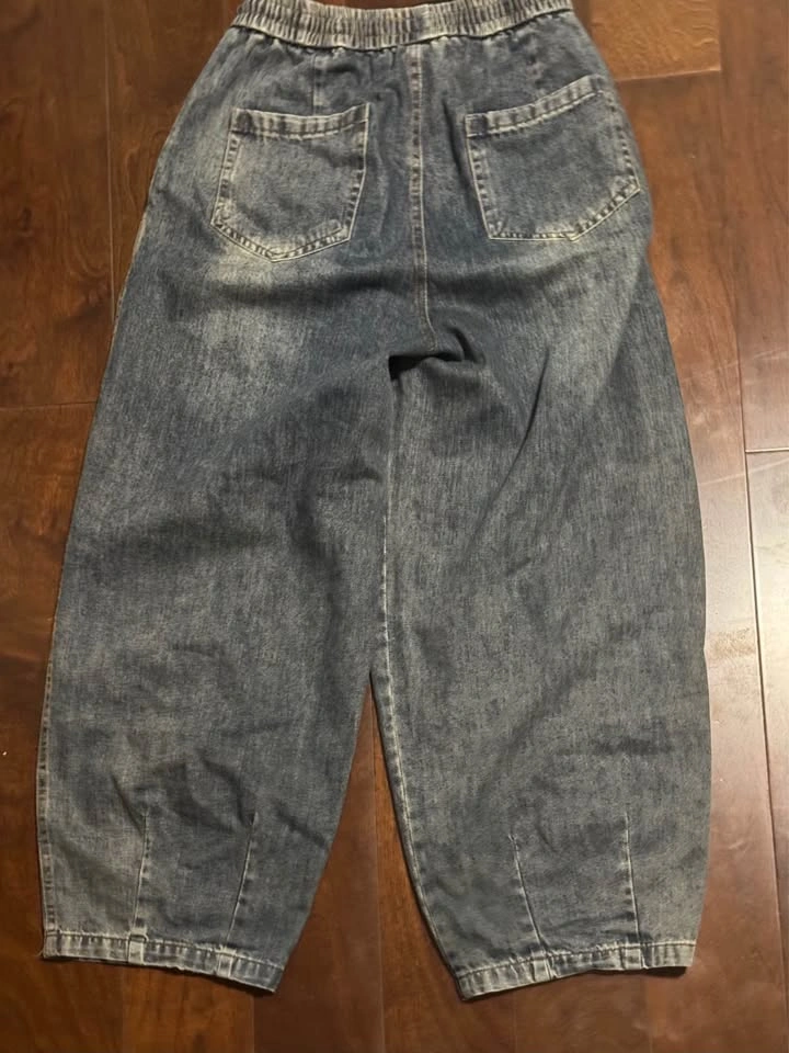 Acid Wash Super Baggy Denim Joggers - Mens L - photo 3