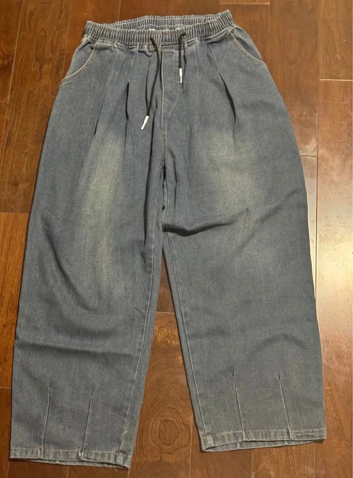 Dark grey Wide Leg baggy Denims - Mens L