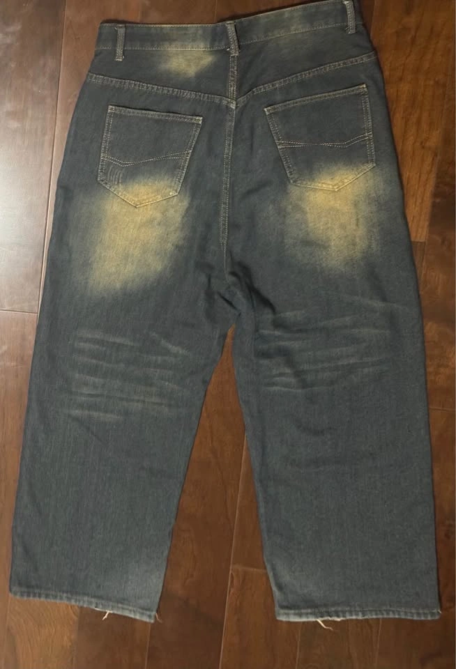 Acid Wash Baggy Wide Leg Demins - Mens L - photo 3