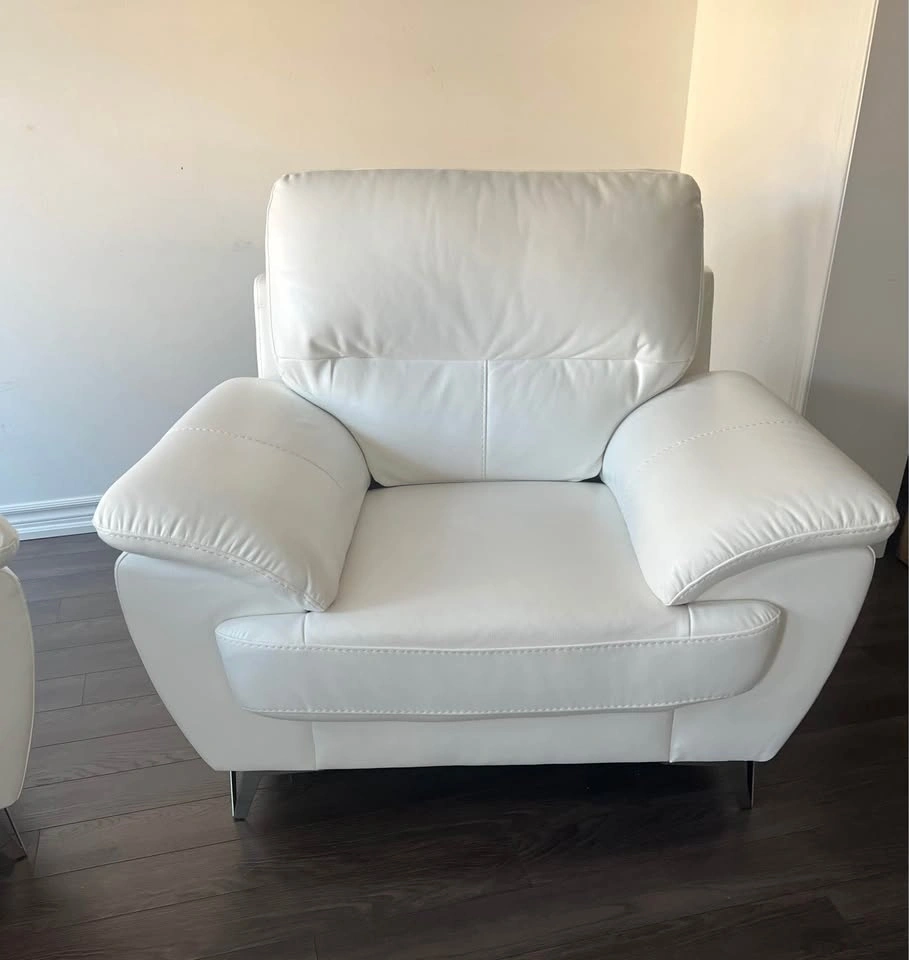 Modern Pearl Faux Leather Sofa & 2 Armchairs set - photo 4