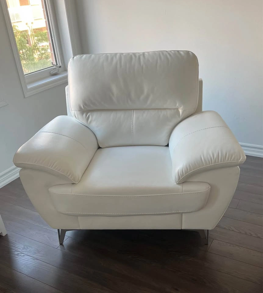 Modern Pearl Faux Leather Sofa & 2 Armchairs set - photo 5