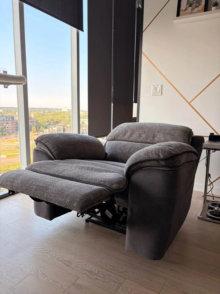 Grey Fabric Power Recliner Chair - photo 4
