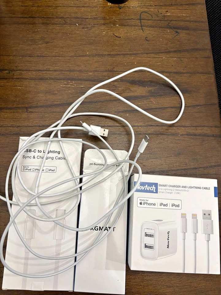 USB-c and USB to Lightning cables 5 total
