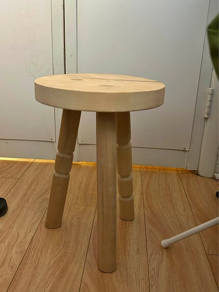 Handmade Wooden Three-Legged Stool