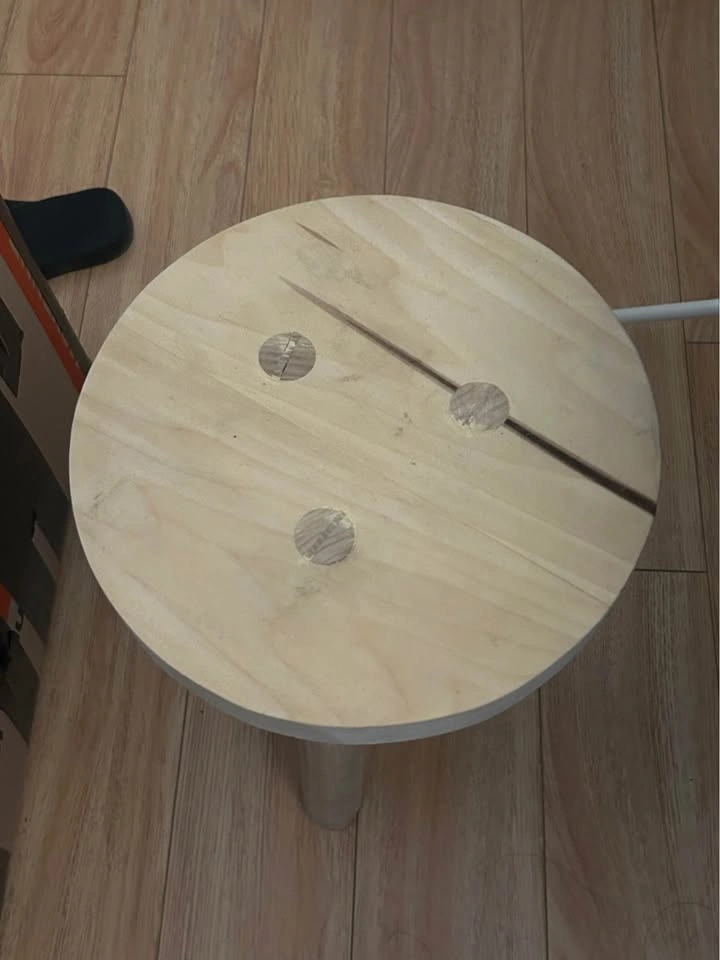Handmade Wooden Three-Legged Stool - photo 3