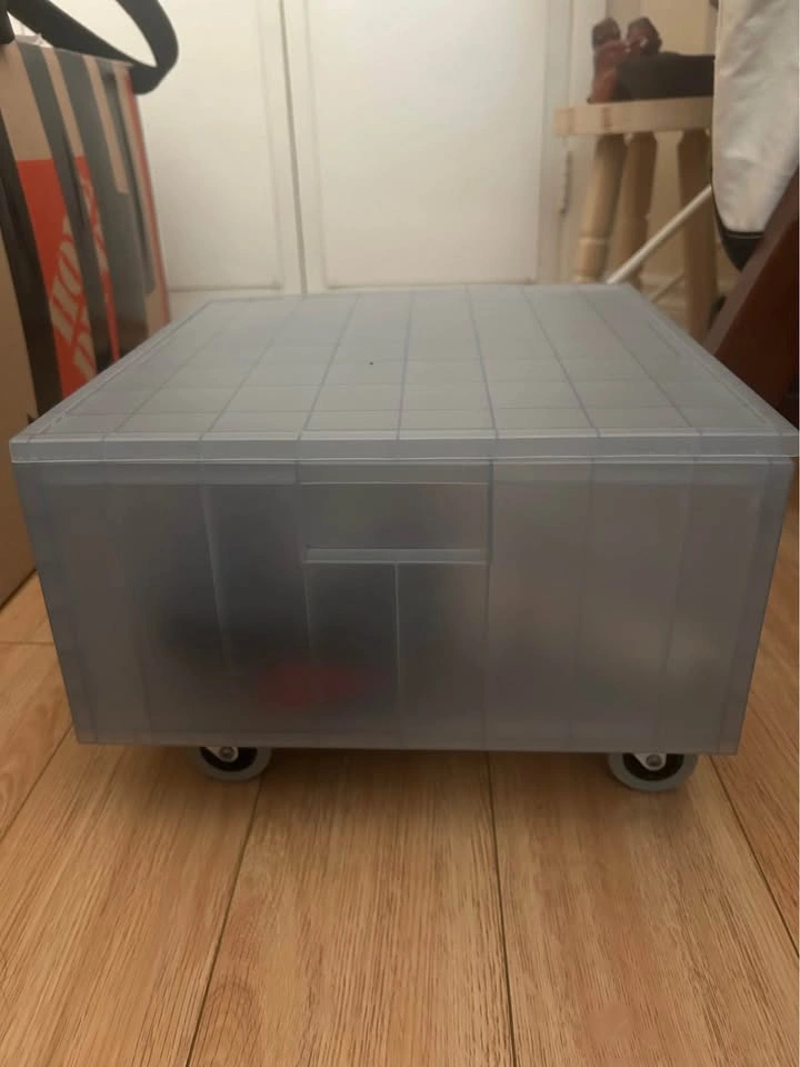 Translucent Plastic Rolling Storage Bin with Lid - photo 2