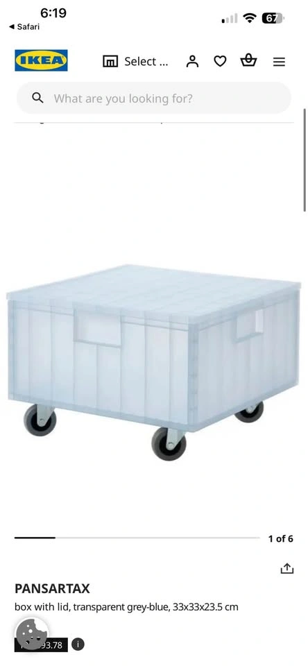 Translucent Plastic Rolling Storage Bin with Lid - photo 3