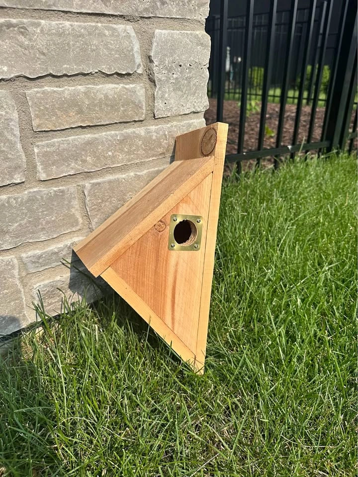 Chickadee bird house, handmade cedar