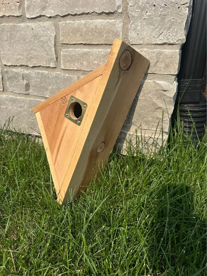 Chickadee bird house, handmade cedar - photo 3