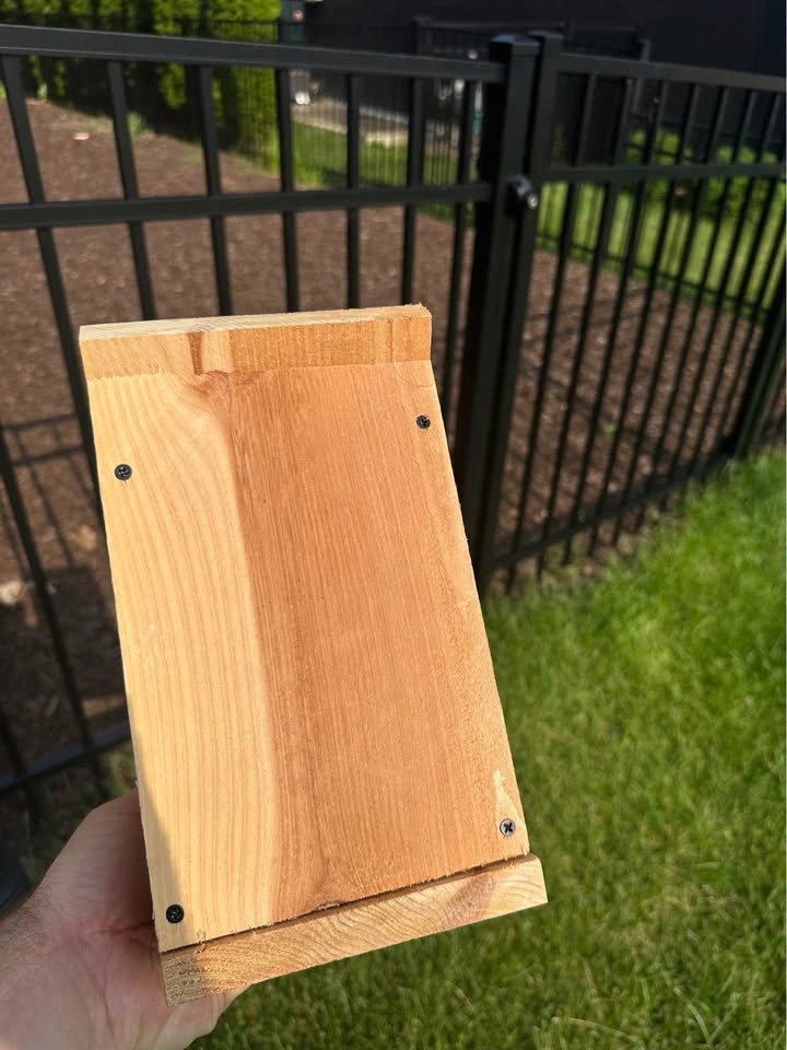 Chickadee bird house, handmade cedar - photo 4