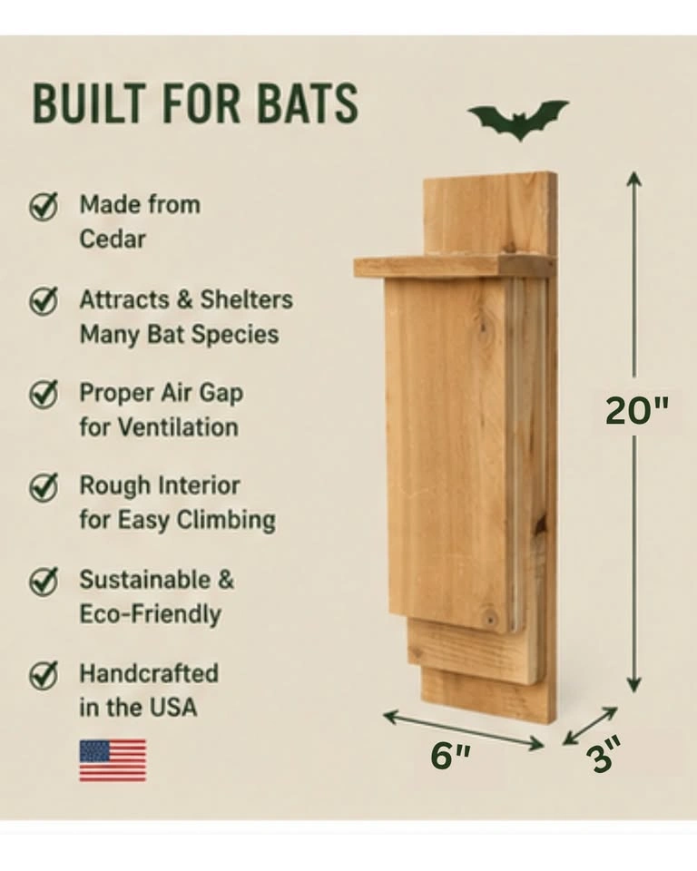Bat house, handmade cedar Kent-style - photo 2