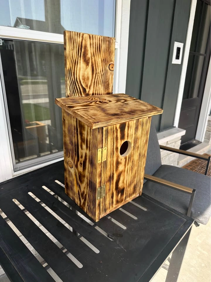 Owl box for screech owls or kestrels, handmade - photo 5