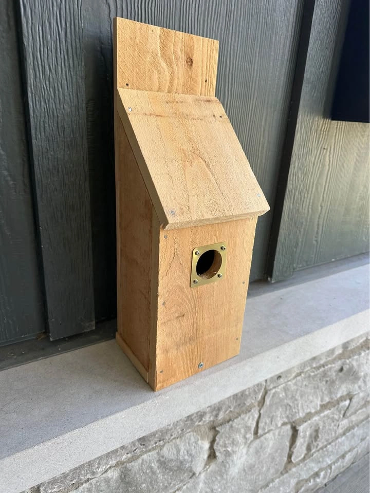 Cedar birdhouse with predator guard, handmade - photo 2
