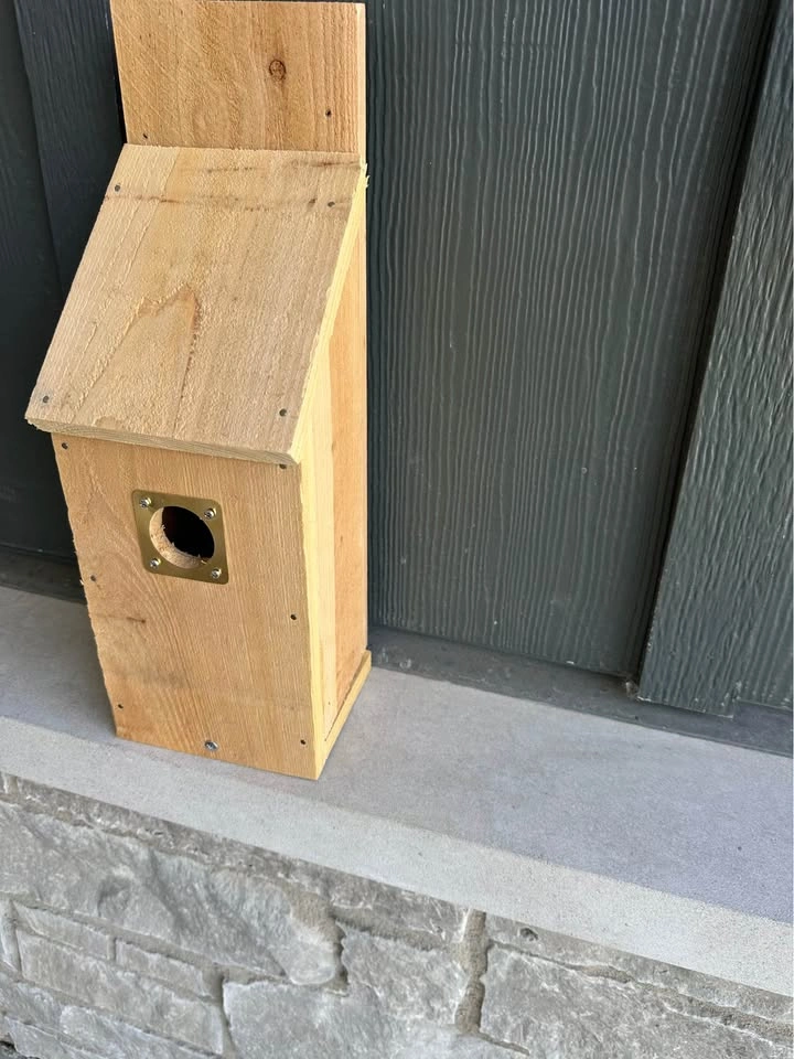 Cedar birdhouse with predator guard, handmade - photo 3