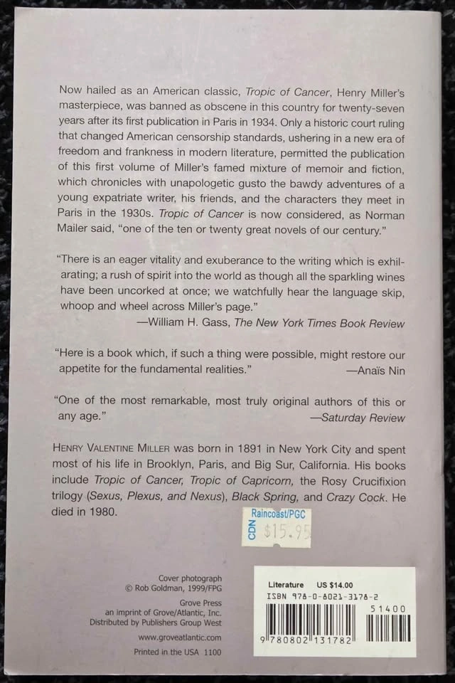 Tropic of Cancer by Henry Miller - photo 2