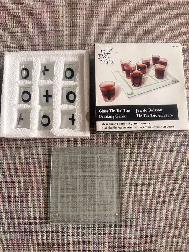Wooden and Glass Tic-Tac-Toe Drinking Game Sets - photo 2