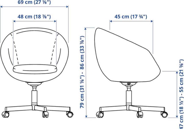 IKEA White SKRUVSTA Swivel Egg Chair - photo 2